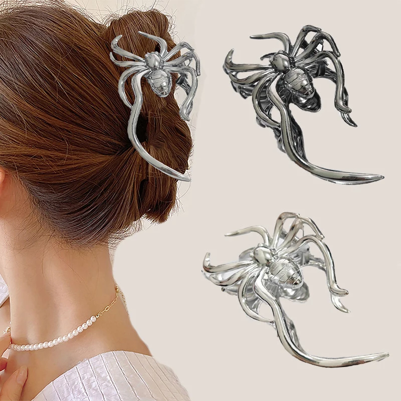 Halloween Aranha Garra Clipe para Meninas, Personalidade Exagerada Hairpin, Ponytail Acessórios para Cabelo, Crabs Clip para Mulheres, Novo