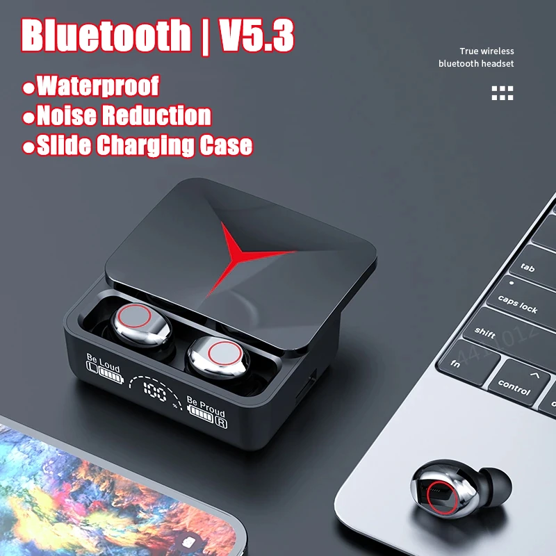 Écouteurs sans fil Bluetooth 2023 TWS, avec affichage de puissance LED, casque d'écoute pour appel coulissant HD, réduction du bruit, pour le sport, nouveauté 5.3