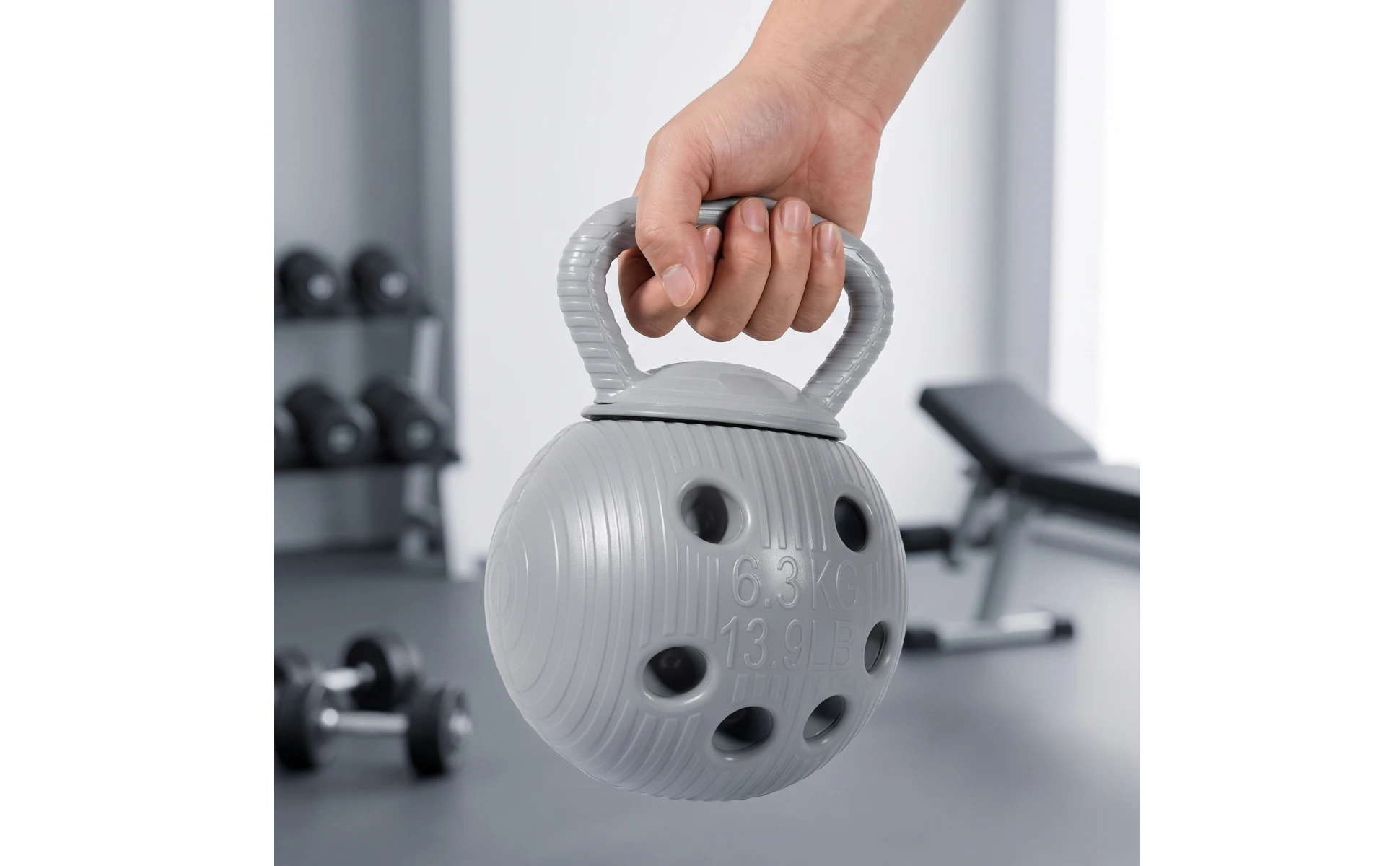 Multi-Handhold Kettlebell Hollow Kettlebell with Grip Openings Training Weight Comfortable Odorless for Fitness Enthusiasts