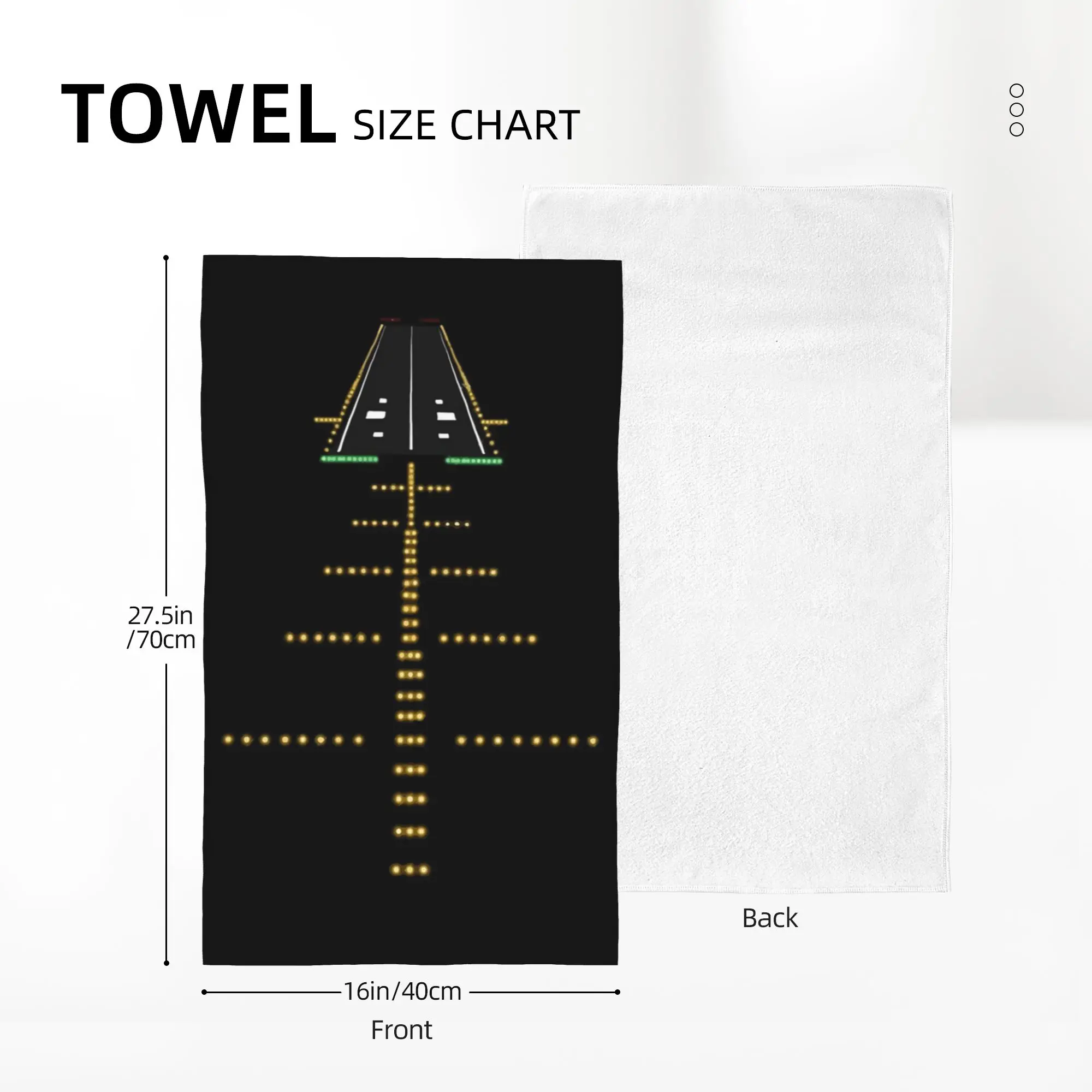 Custom Runway Night View Aviation Airport Lights Soft Face Towel Quick Dry Pool Bath Cotton Towels Absorbent