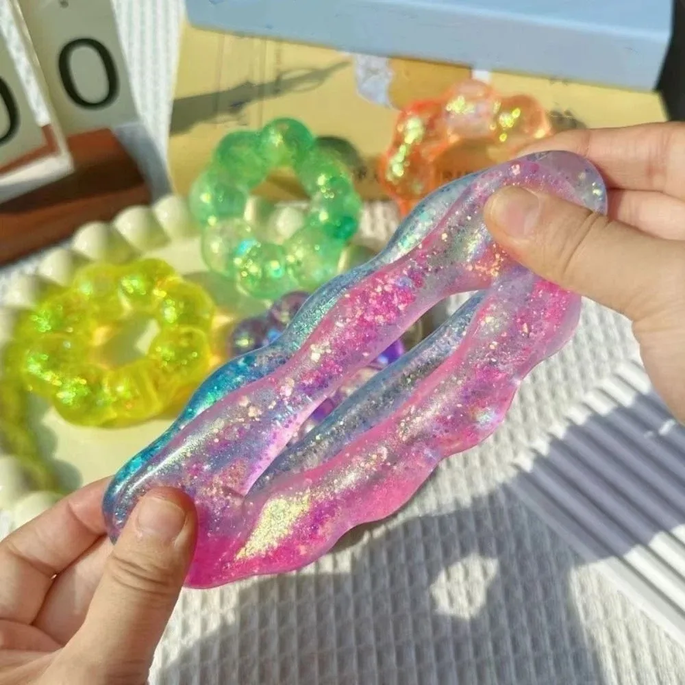 Sequin Donut Maltose Fidgets Elasticity Fun Squeeze Maltose Decompression Bracelet Slow Rebound Slow-rebound