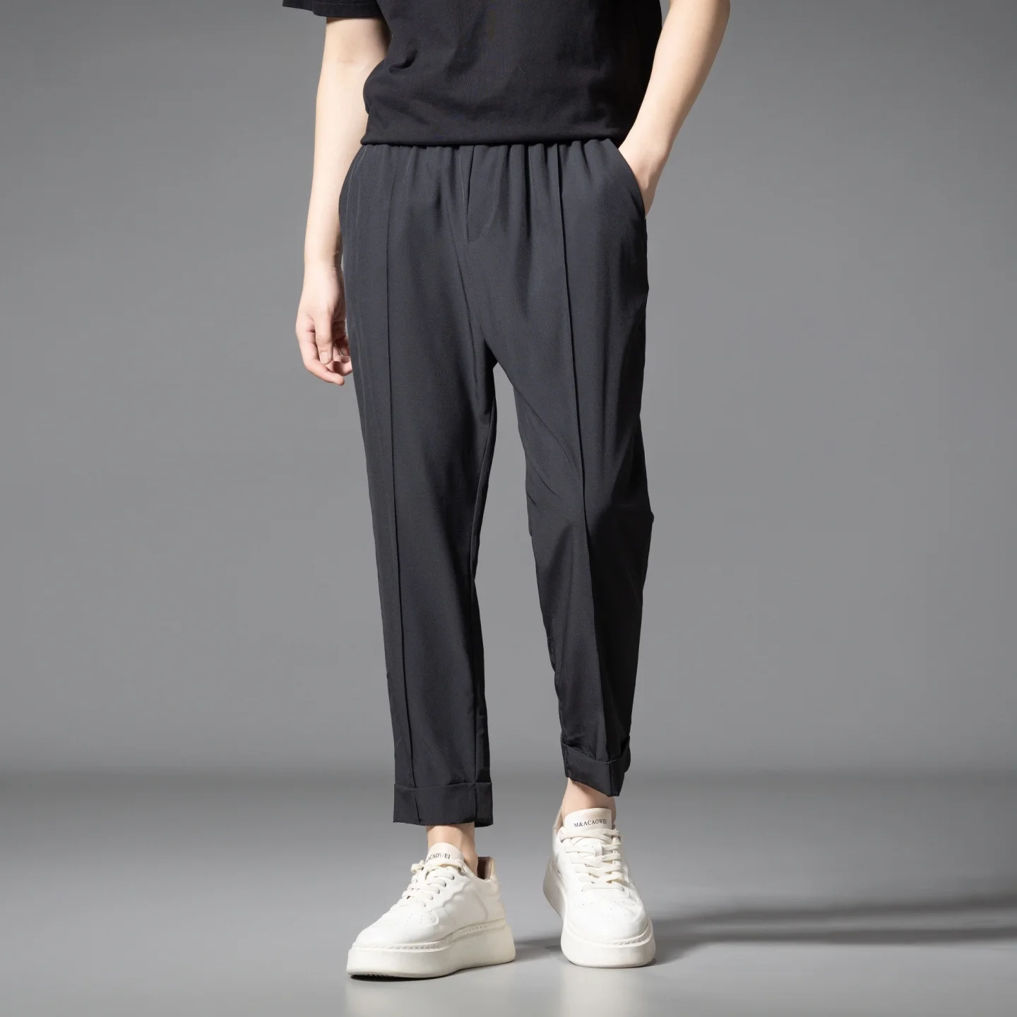 

Pinli мужские повседневные свободные прямые брюки Bla универсальные осенние новые брендовые удобные брюки из полиэфирного волокна