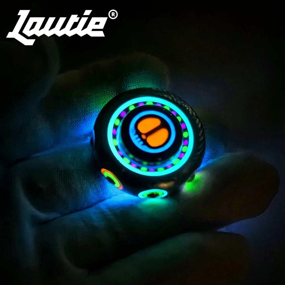 LAUTIE EDC SAM Fidget Spinner Stainless Steel Luminous DIY Tangerine Peel Fidget Toys Adults Anxiety Relief Gadgets