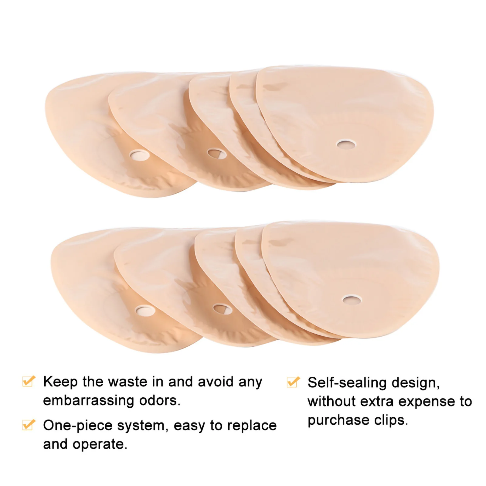 10Pcs Disposable One-piece Stoma Care Bag Drainable Wearable Stoma Pouch Daily Use Body Care Accessory Set