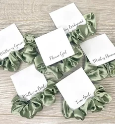 Sage green bridesmaid Satin Scrunchie Hair Tie Satin gold bridesmaid gift bridal party bridesmaid favour maid of honour scrunchi