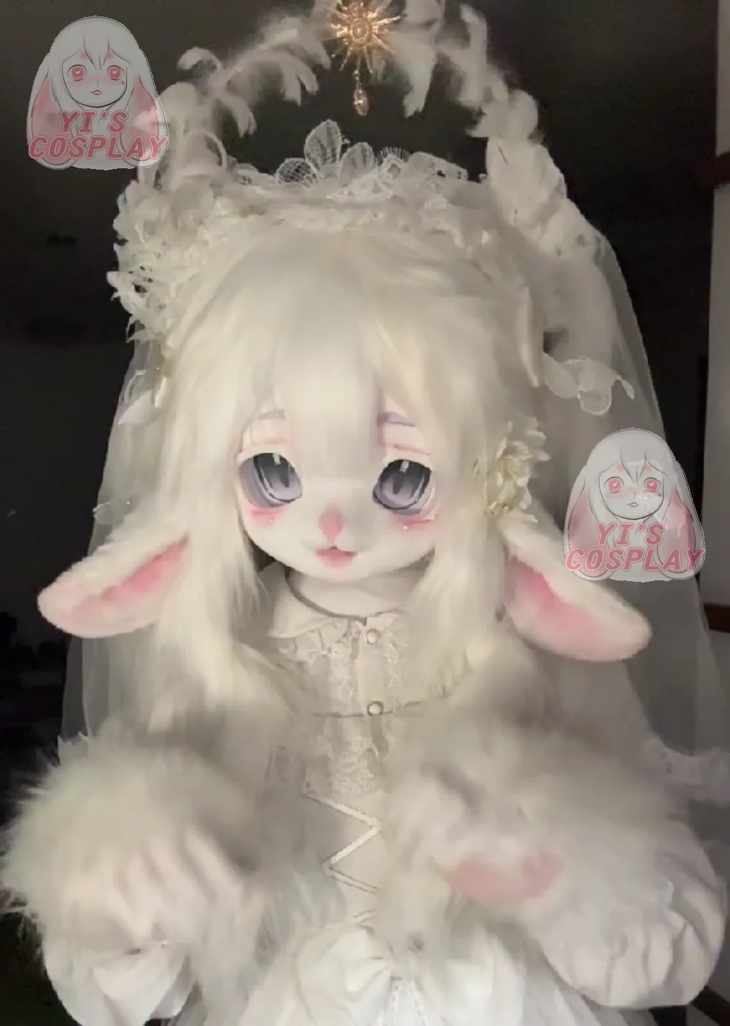 

Yis косплей на заказ пушистая голова голова кигуруми косплей Kemono Fursuit гарнитуры ручной работы Beast индивидуальный меховой костюм Kemono голова