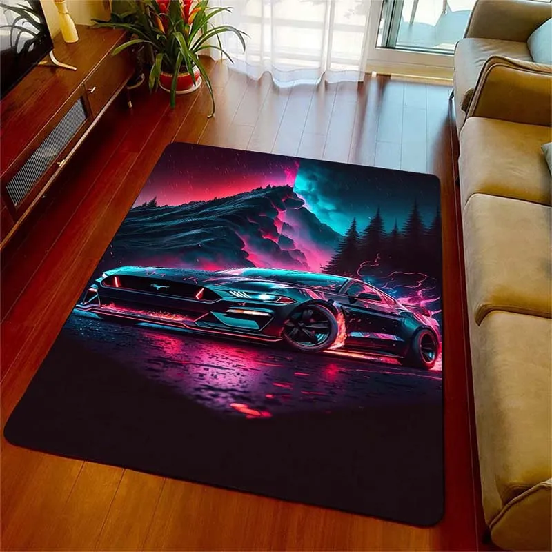 15 Size Racing Car Pattern Rug Carpet for Living Room Bathroom Mat Creative Doormat Carpet for Bedroom Home Decor