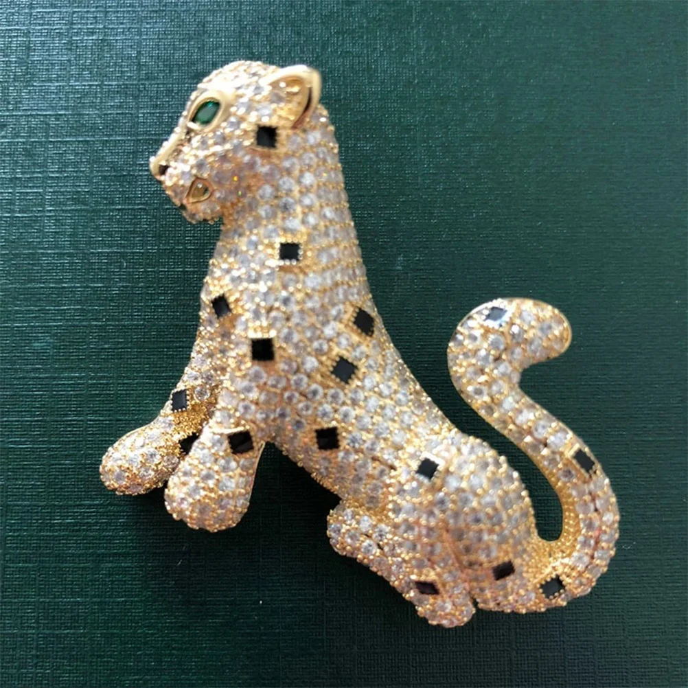 

Leopard Brooch Golden Alloy Durable Fashion Funny Creative For Women Bag Clothes Animal Brooch Fashionable Accessory