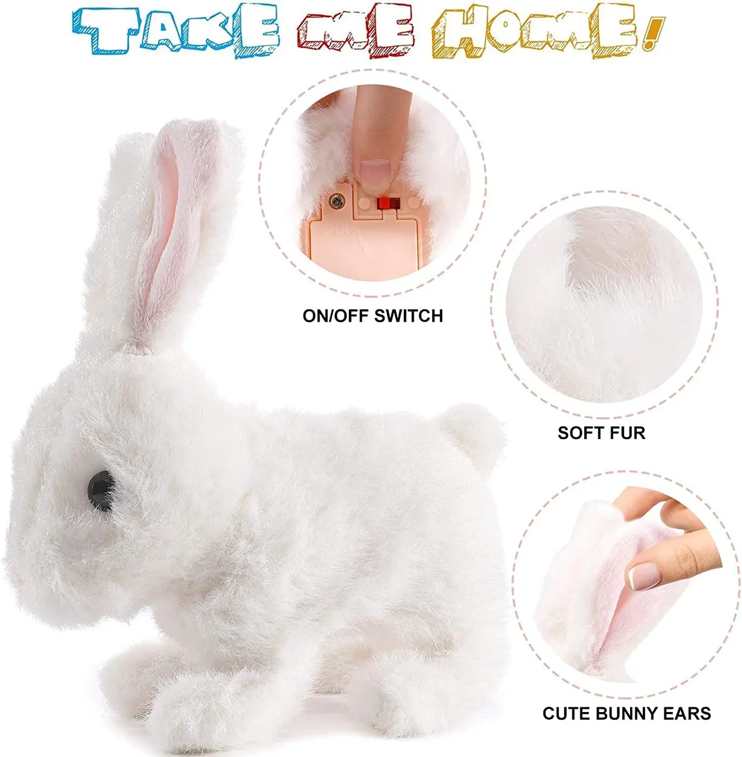 Bunny Toys Educational Interactive Toys Bunnies Can Walk and Talk, Easter Plush Stuffed Bunny Toy Walking Rabbit Educational Toy