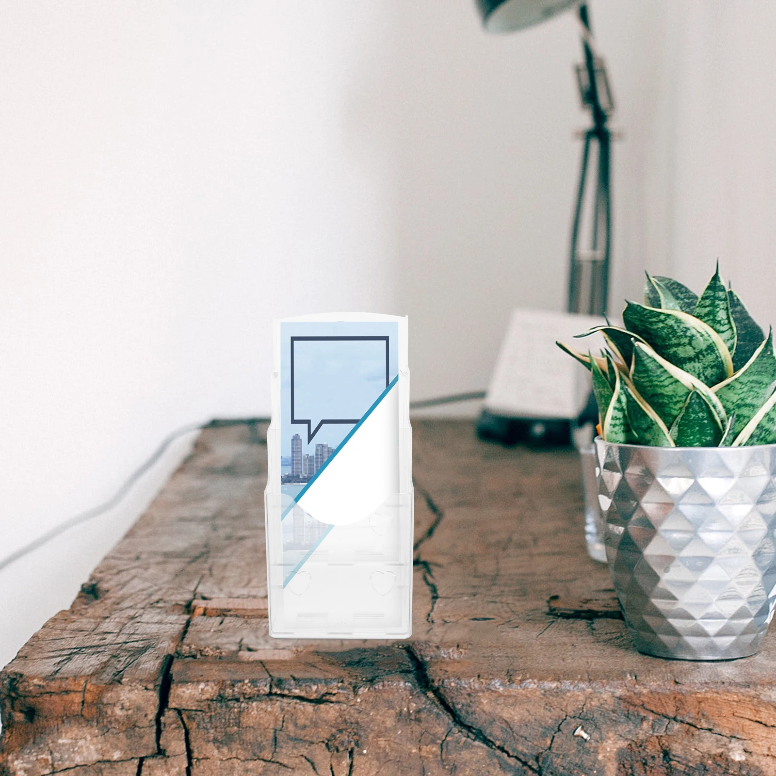 Prateleira dobrável A6 Suporte para documentos transparente Suporte para exibição de revistas Desktop Pamphlet Office