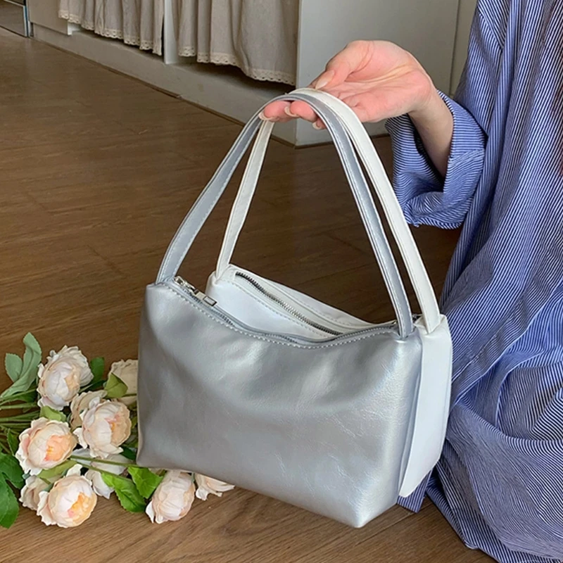 Bolsos hombro para mujeres y niñas, elegante bolso mano pequeño, piel sintética, para axila