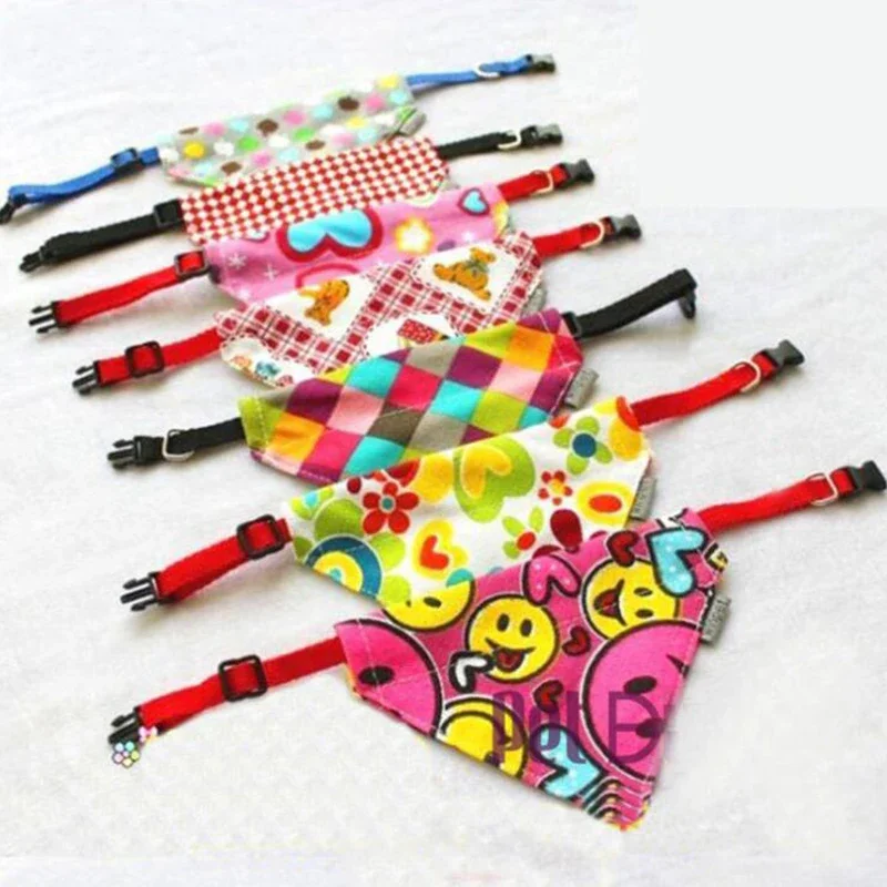 1Pcs Cute Pet Dog Cat Scarf Collars Adjustable Puppy Triangular Bandana Bandage Dog Cat Tie Collar Neckerchief Necklace