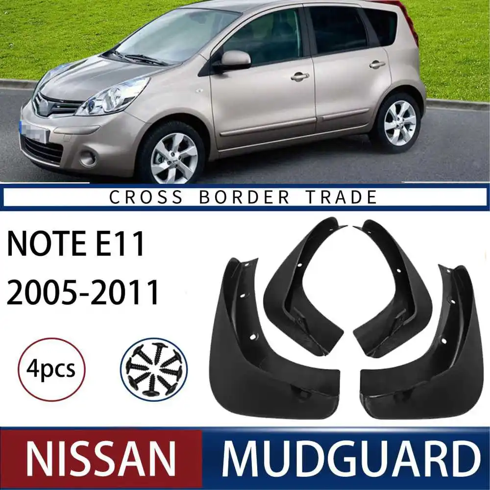 Guardabarros delantero y trasero para coche, accesorios para Nissan Note 2005, 06, 07, 08, 09, E11, ABS