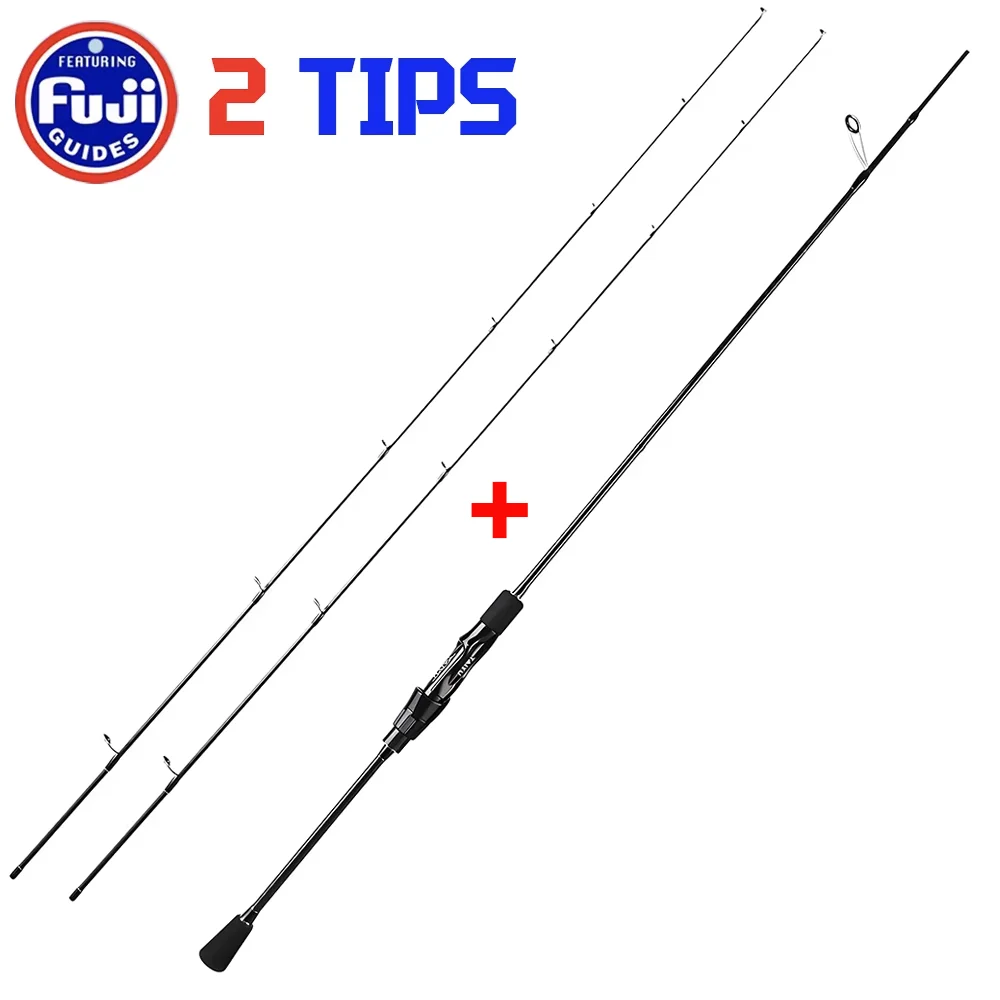 

Удочка для спиннинговой ловли FUJI с 2 кольцами-направляющими, из углеродного волокна, ультралегкая, для ловли карпа, баса, форели, маленькая удочка для наживки