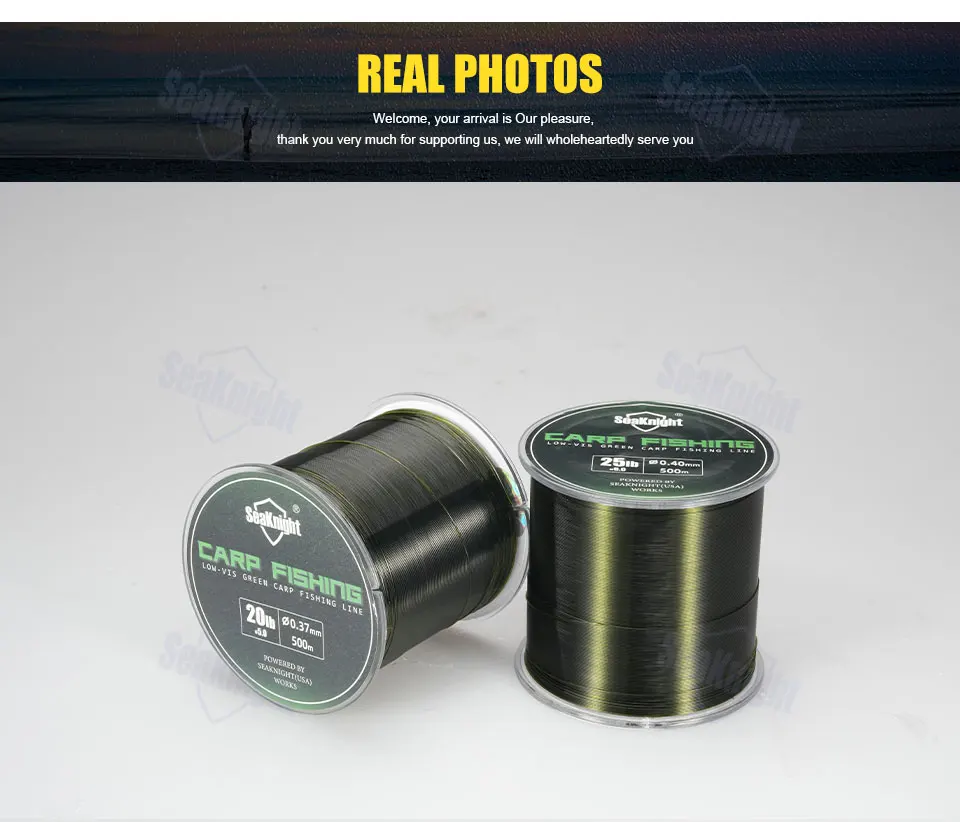 SeaKnight Karpfenangel-Nylon-Monofilament 500M 10-25LB Verschleißfest Glatt & Stark Unsichtbar Unter Wasser ​ Verschleißschutz – Detail 10