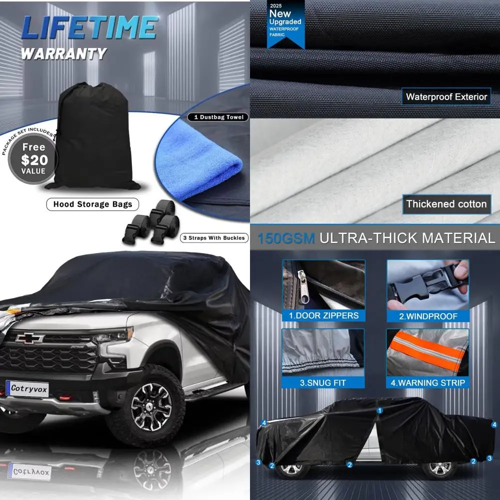 

Custom Fit 1998-2026 Chevrolet Silverado 1500 Extended Cab Truck Cover, Waterproof, UV & Weather Protection