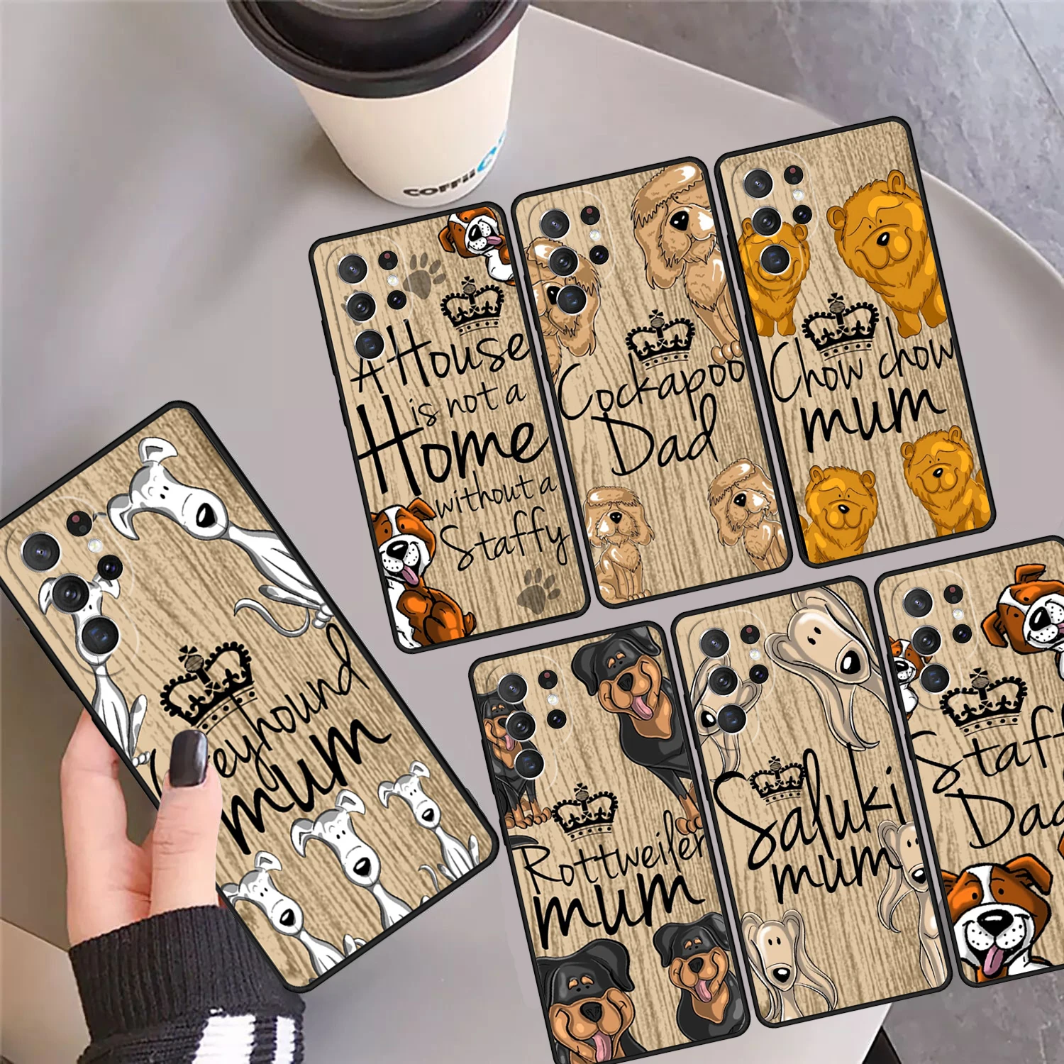 Rottweiler Labrador Beagle Mum Phone Case Cover For Samsung Galaxy S24 Ultra 23 S22 Plus S21 FE S20 S8 S9 S10 Note 10 Pro 20