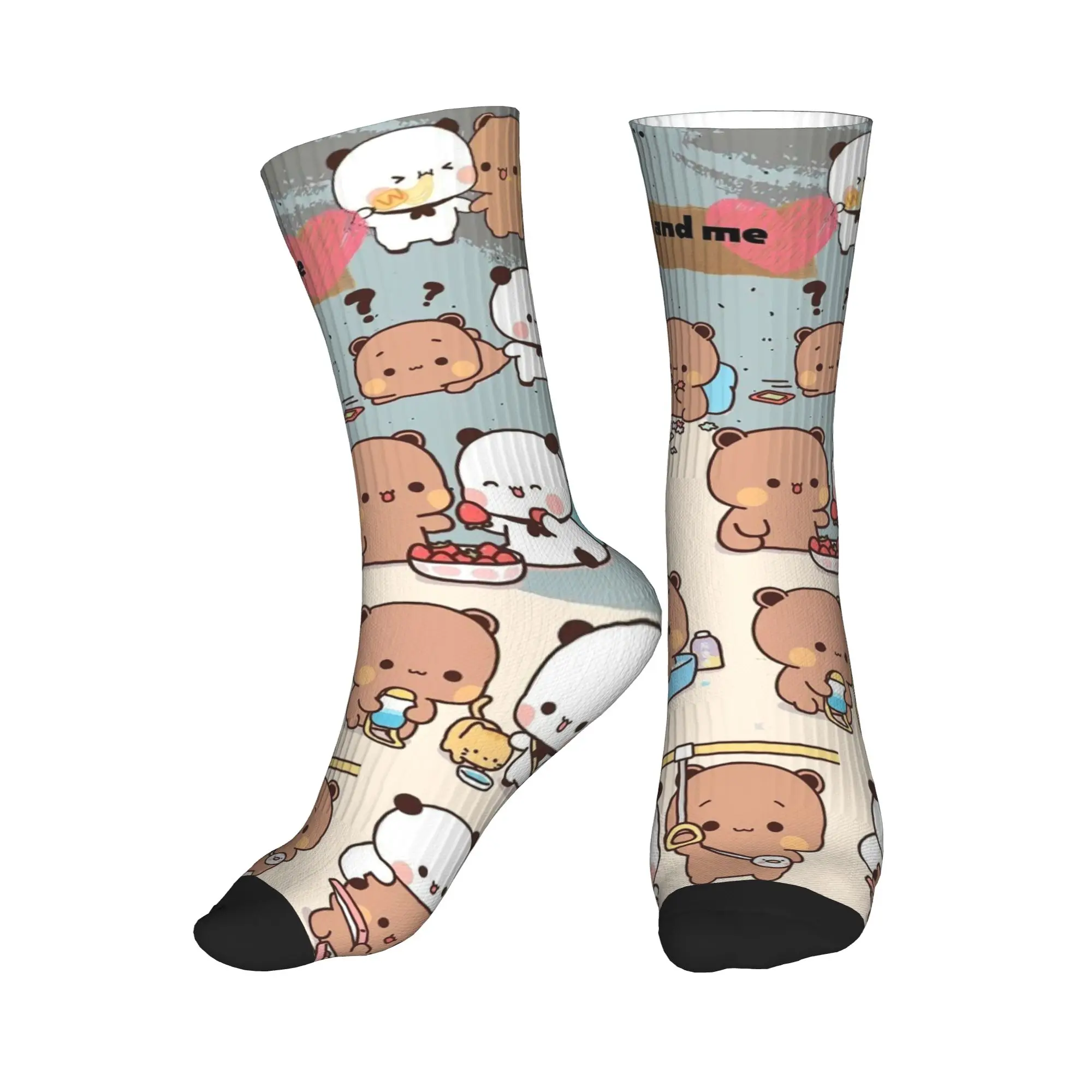 

Всесезонные носки средней длины с мультяшными пандами Бубу Дуду, высококачественные спортивные носки в стиле хип-хоп для мужчин и женщин