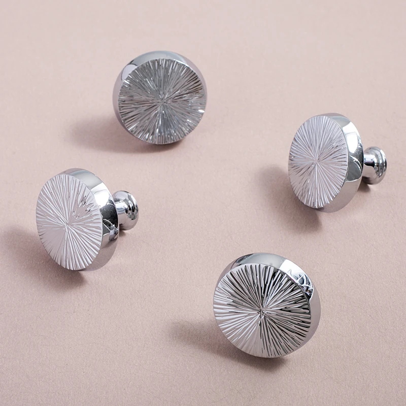 Furniture Solid Brass Silver Handles Bedroom Wardrobe Handles Cabinet Shoe Cabinet Silver Hammer Pattern Circular Handles Knobs