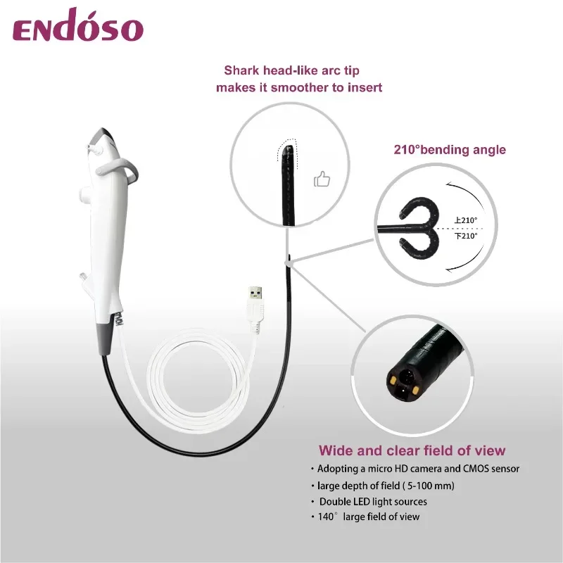 Endoso Manufacturer Price Single Use Digital 2.4mm HD Urology Endoscope Flexible Cystoscope For Hospital