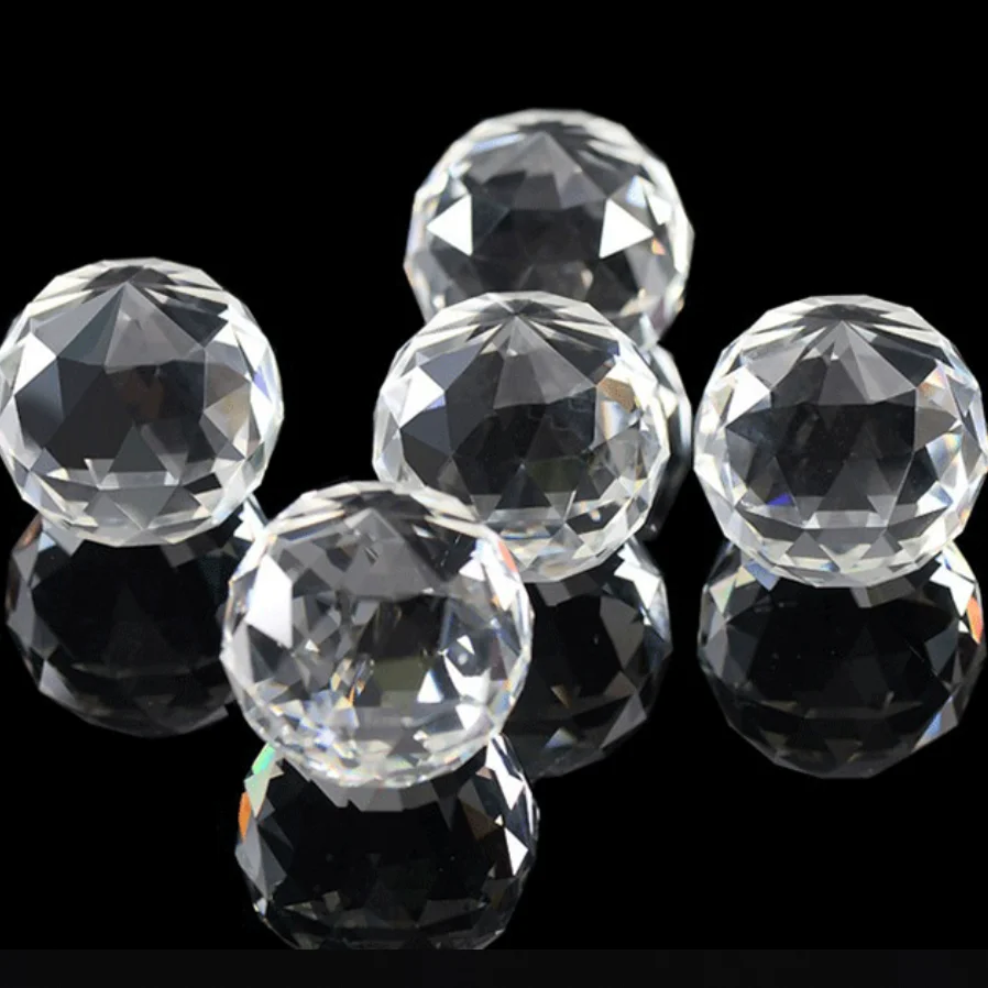 New Photography Faceted Crystal Ball Feng Shui Paperweight Decorative Glass Ball Shiny Transparent crystal solid faceted ball