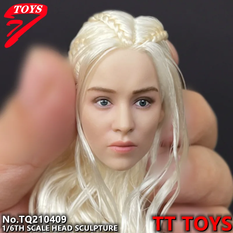 Tttoys tq210409 antike weibliche Emilia Modell Kopf Skulptur Clarke blonde lockige Haare passen 12 Zoll ph tb league Action figur Spielzeug Puppen