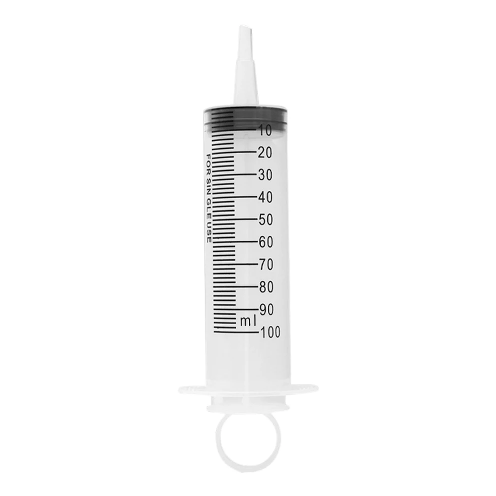 

100ml Measuring Syringe Glue Filling Enema Syringe Nutrient Sterile Without Needle Watering Refilling for Industrial Hydroponics