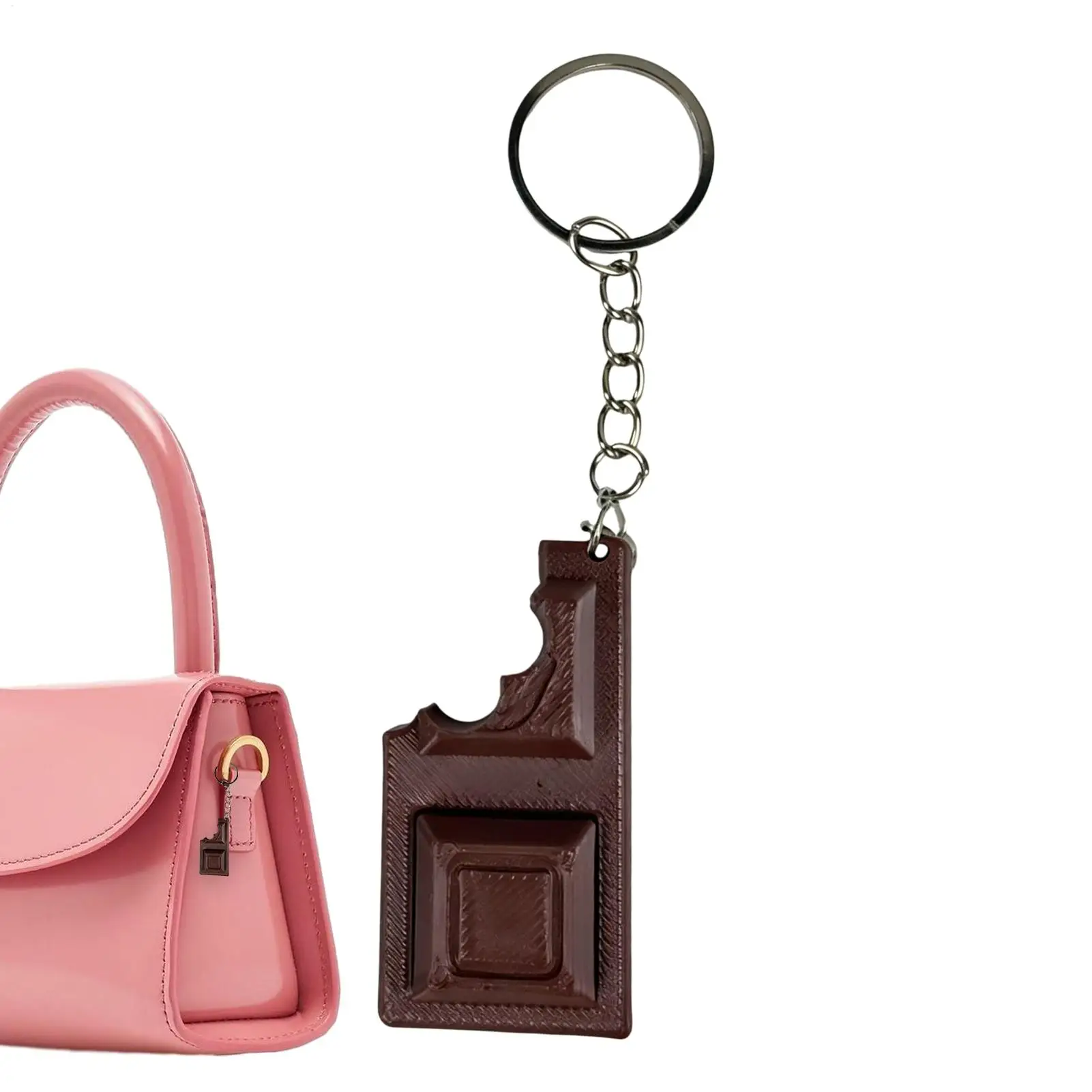 Keyboard Fidget Toy 3D Printed Chocolate Shape Purse Charm Fidget Keychain For Kids Adults Game Lovers Backpack Purse Home