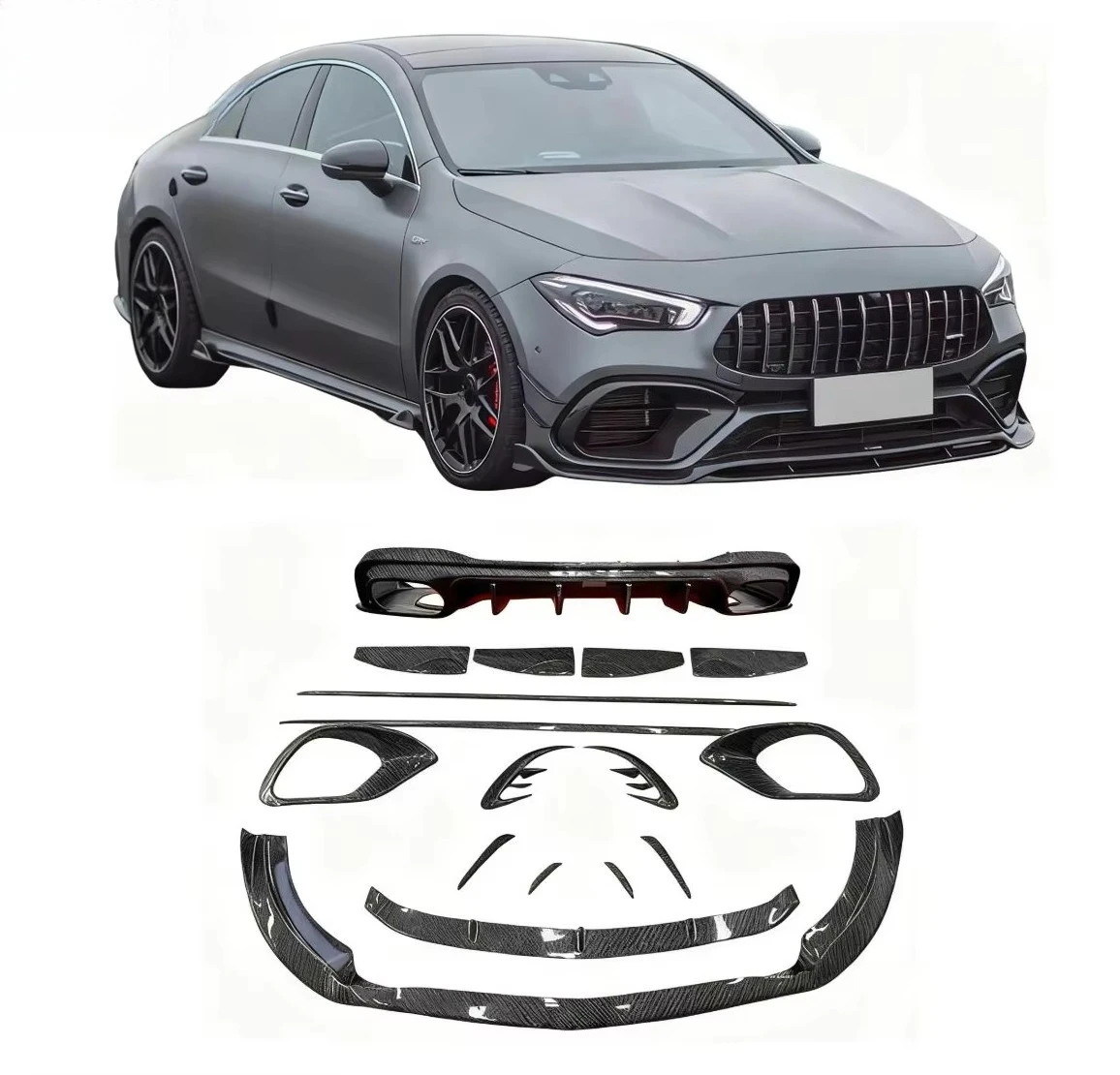 

Hot Selling FORMercedes W118 C118 CLA45 Body Kit Dry Carbon Fiber 2019+