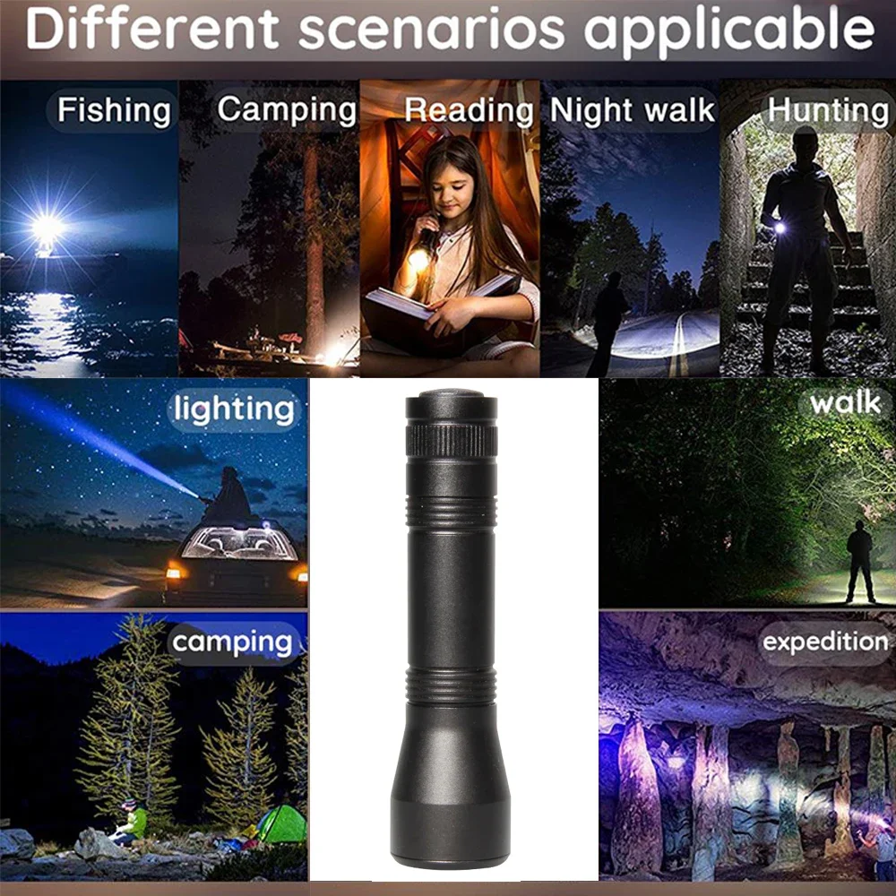 UV Flashlight 395nm Black Light Zoomable Torch UV Light Detector Flashlights for Pet Urine Stains Scorpion