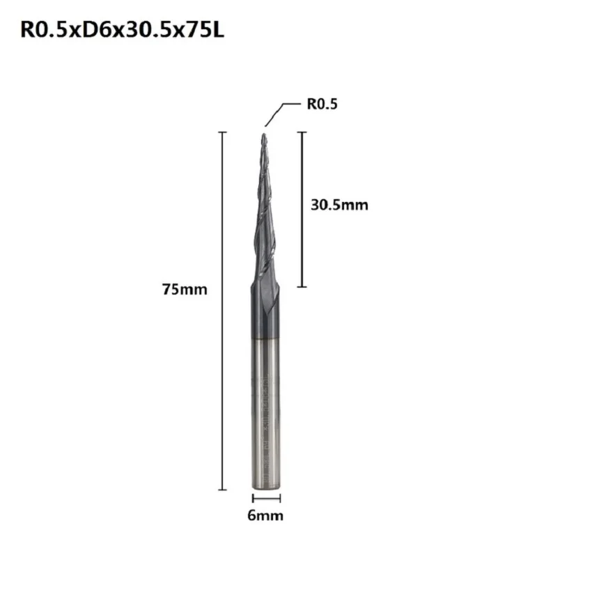 

Tapered End Mills Router Bits 75mm 1PC 30.5mm Ball Nose Engraving Tapered End Mills Router Bits Tools Reliable