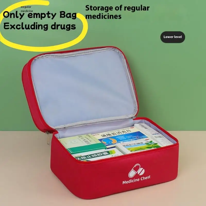 

1 Piece Home Storage Box Large Capacity Double-deck Medical Bag Outdoor Emergency Kit Portable Small Medicine Bag
