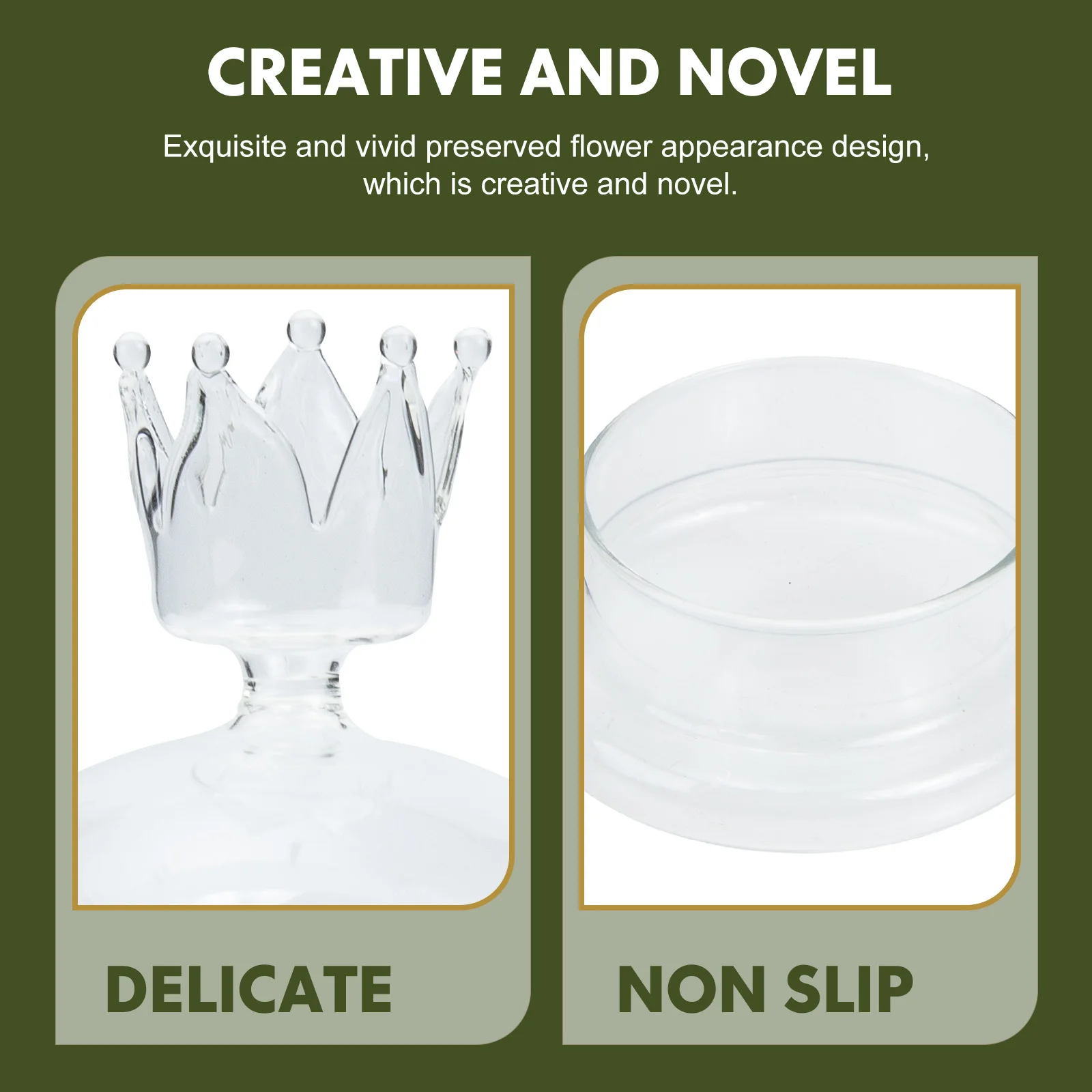 

Dessert Cloche Flower Dome Display Glass Cover Cake Case Transparent Small Clear Memorial Gifts