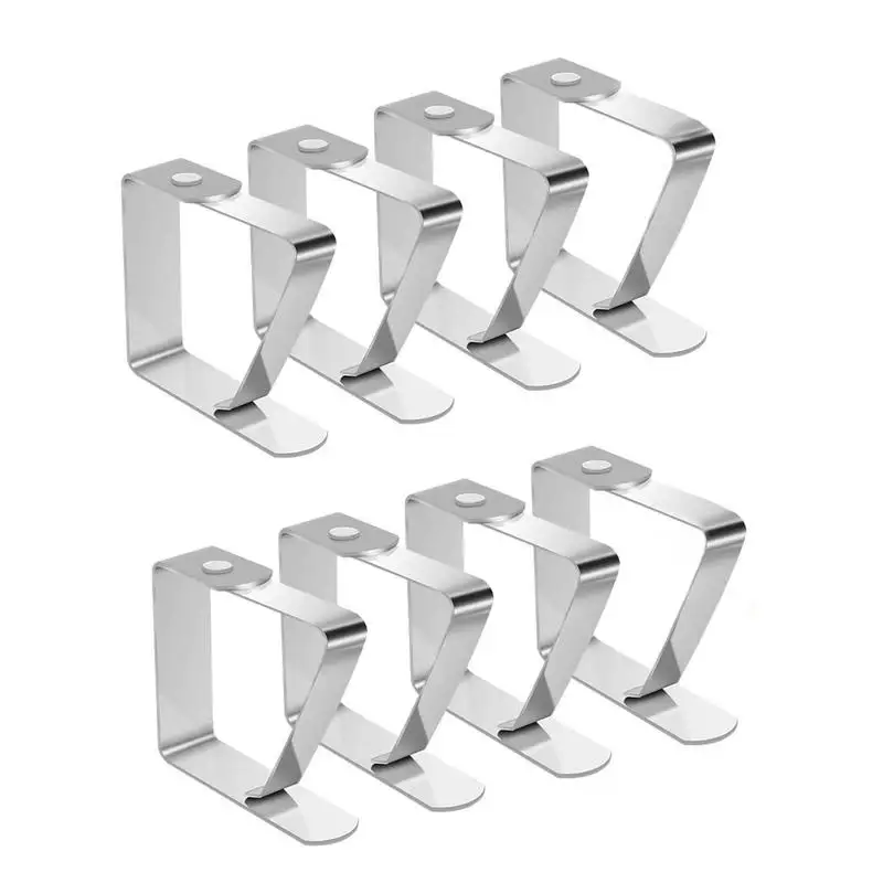 8pcs/set Map Table Holder Clip Stainless Steel Adjustable Tablecloth Clips Cloth Cover Clamp Party Picnic Holder Clamp Tools