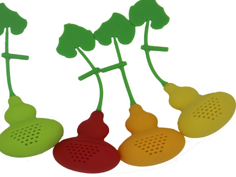 20pcs Free Shipping Gourd Shaped Tea Strainer Silicone Tea Infuser Filter Diffuser Tea bag