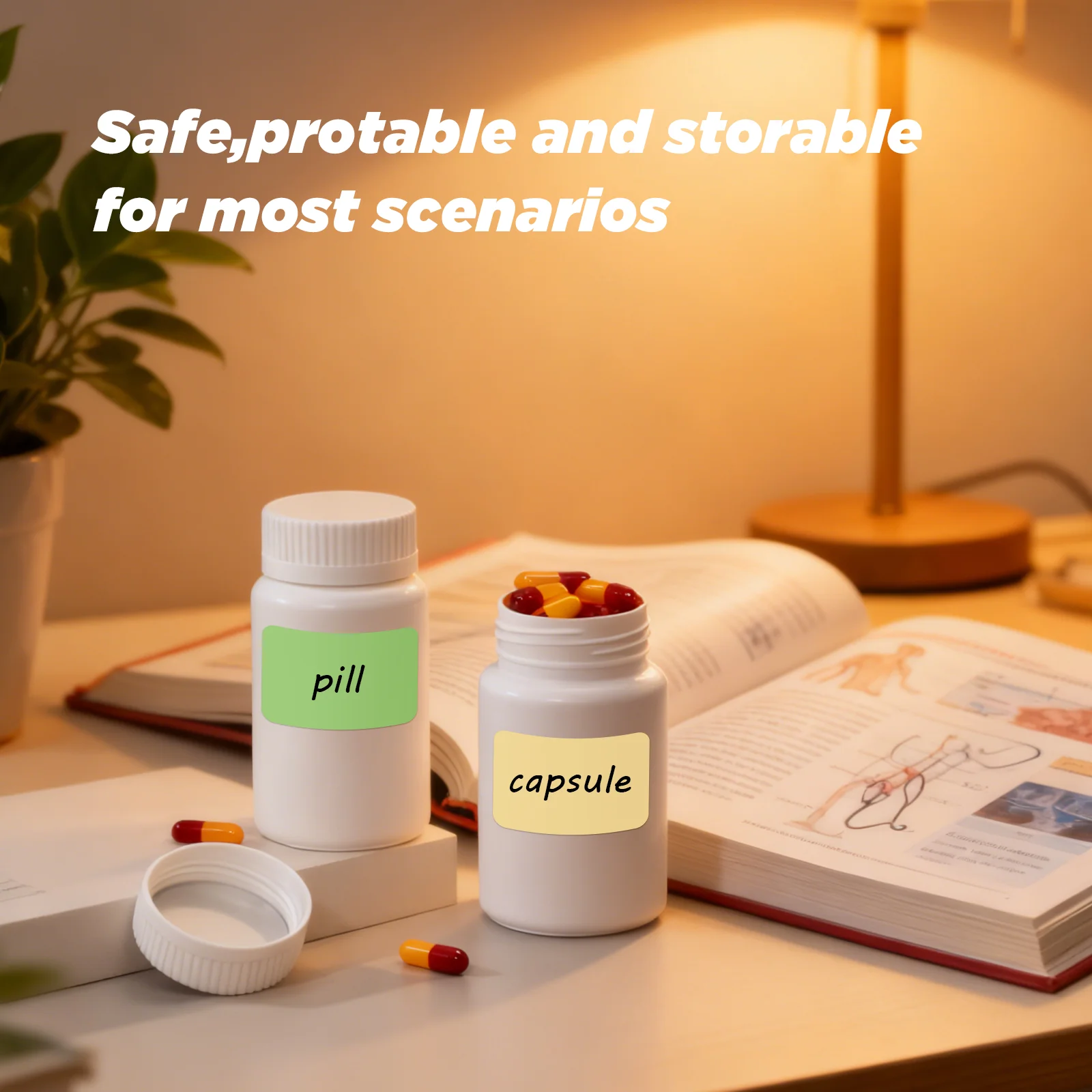 Botellas Vacías de plástico médico con tapas, contenedor portátil de pastillas, cápsula de grado alimenticio, 20ML,30ML,40ML,50ML, 100 Uds.