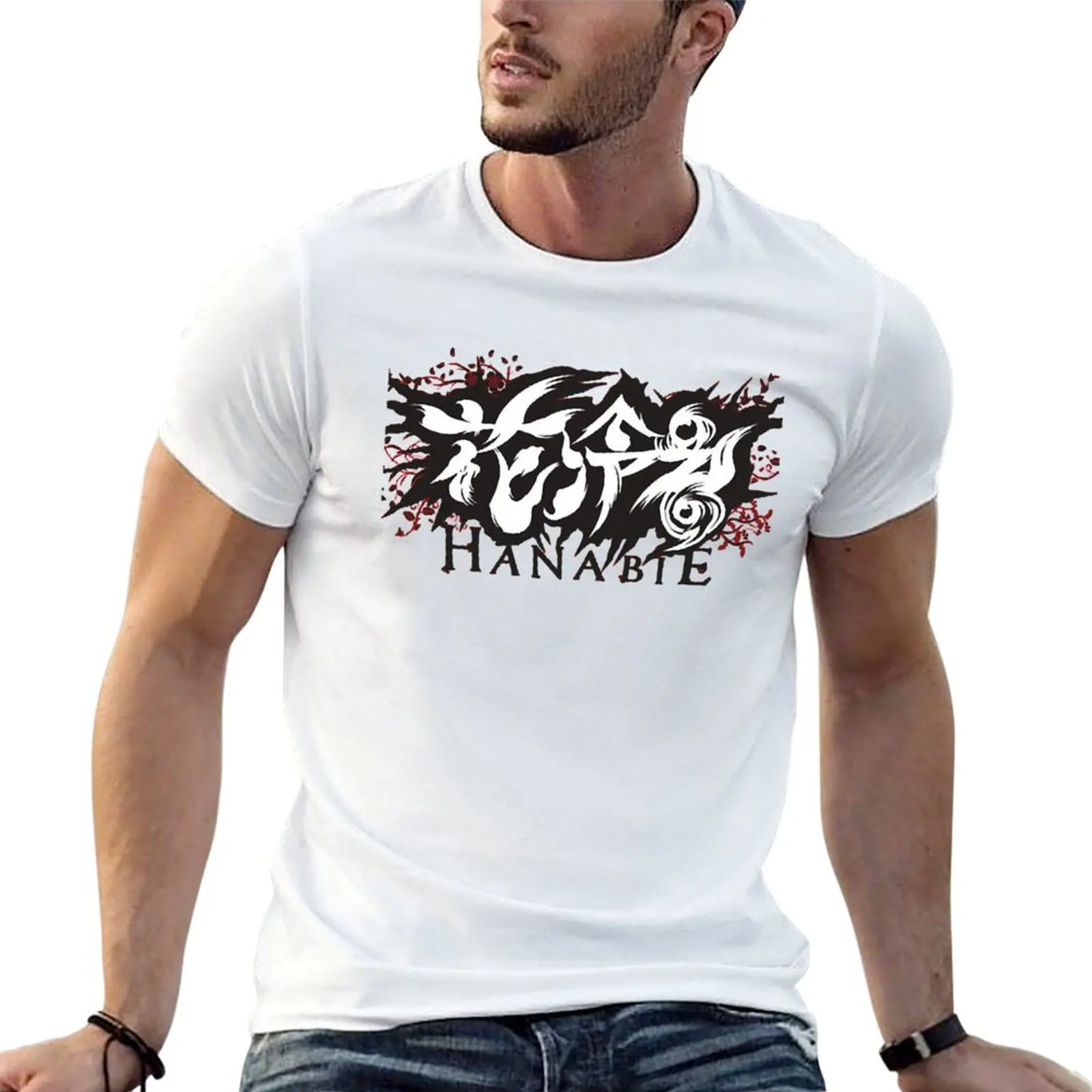 

Hanabie logo T-Shirt man t shirts graphic t shirt for man 100 percent cotton T-Shirt