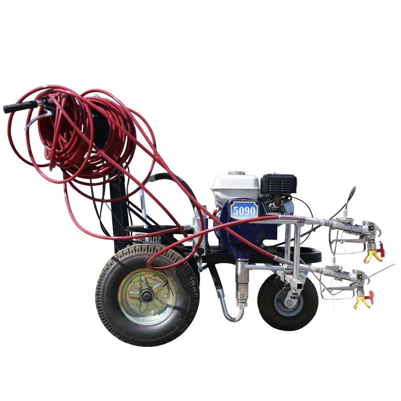 Hand-pushed Road Line Paint Machine, High Pressure Airless Cold Paint Sprayer, Crosswalk Line Marker, Construction Equipment