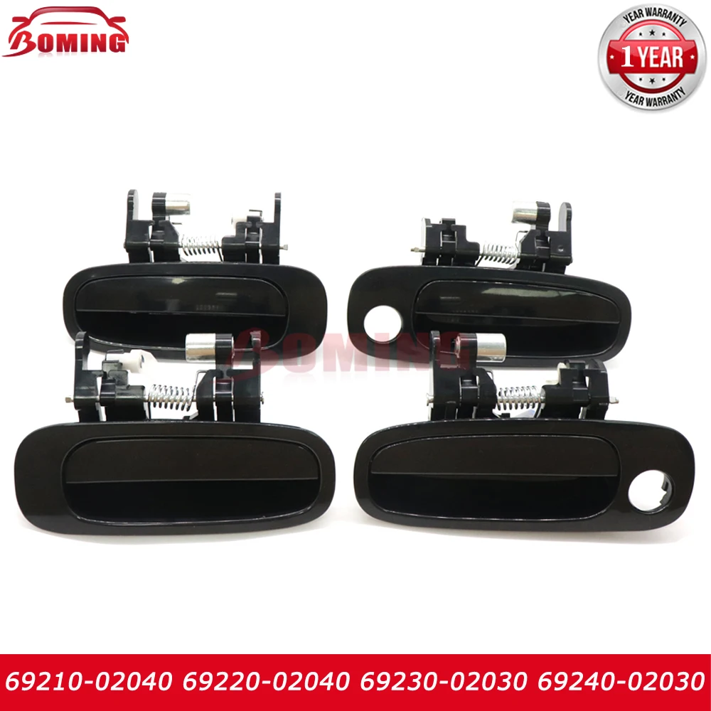 4x Front Rear Left Right Outer Exterior Door Handle 69210-02040 69220-02040 69230-02030 69240-02030 For Toyota Corolla 1998-2002