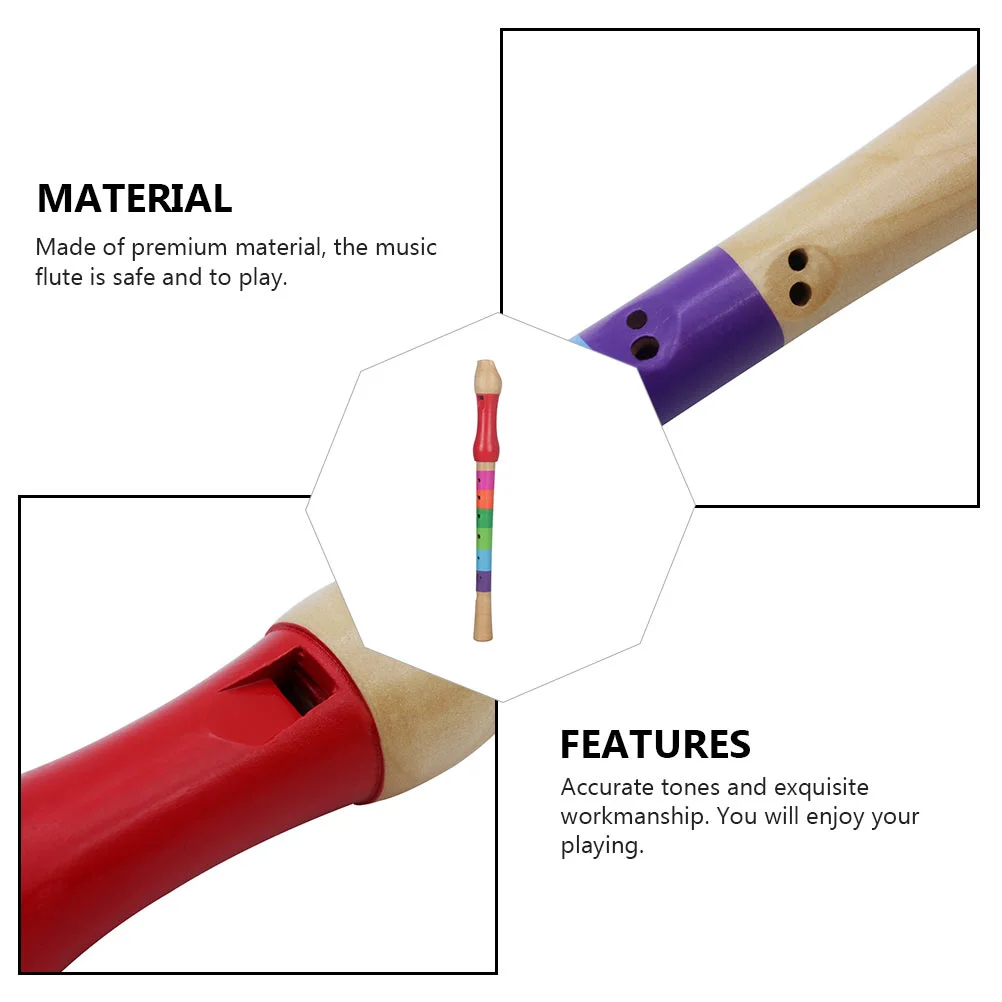 8 Hole Treble Recorder Music Flute Voice Wooden Clarinet Holes Flutes Solid Baby Musical Instruments