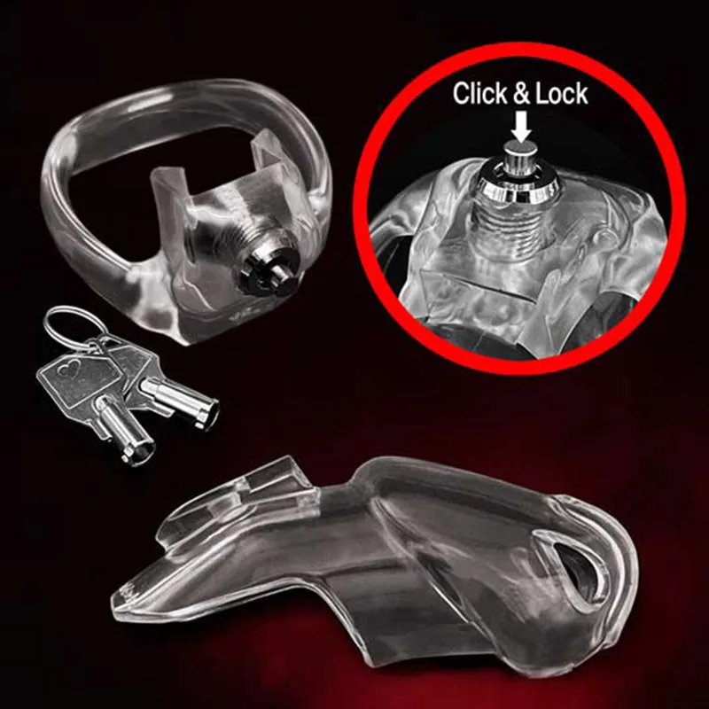 New HT-V5 Click&Lock Male Chastity Device,Penis Sleeve,Resin Cock Cage,Penis Rings,BDSM Bondage Sex Toys For Man Gay