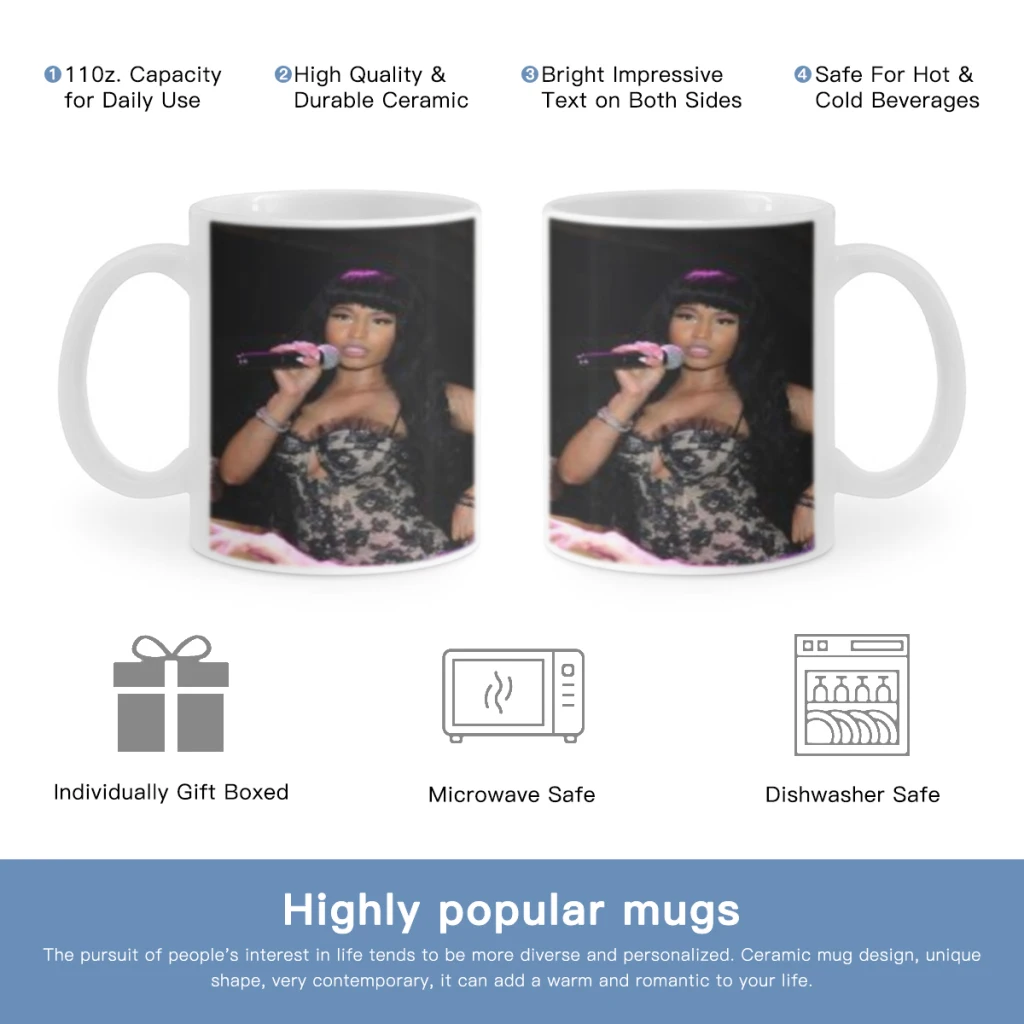 

Nicki Minaj Rapper Free shipping Ceramic Cup Coffee Oatmeal Breakfast Cup Creative Personality Mug