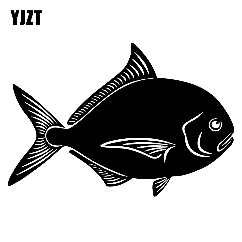 YJZT 16cmX10.8cm Funny Animal Swimming Fish Vinyl Motorcycle Car Window Sticker Decal Black/Silver