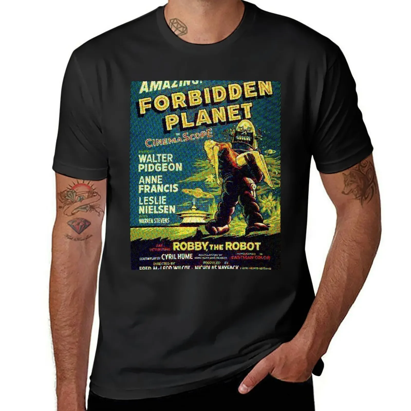 

Vintage Sci-fi Movie Forbidden Planet, Robot T-Shirt graphics anime clothes designer shirts clothes for men