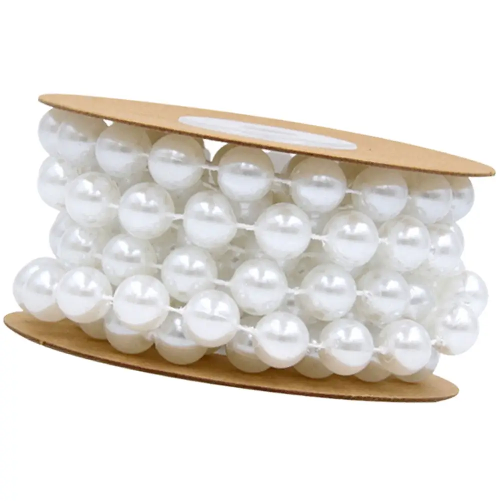 

Гирлянда из круглых бусин 2 м, 10 мм, белая, имитация жемчуга, для свадебных украшений, аксессуаров, рукоделия, декора