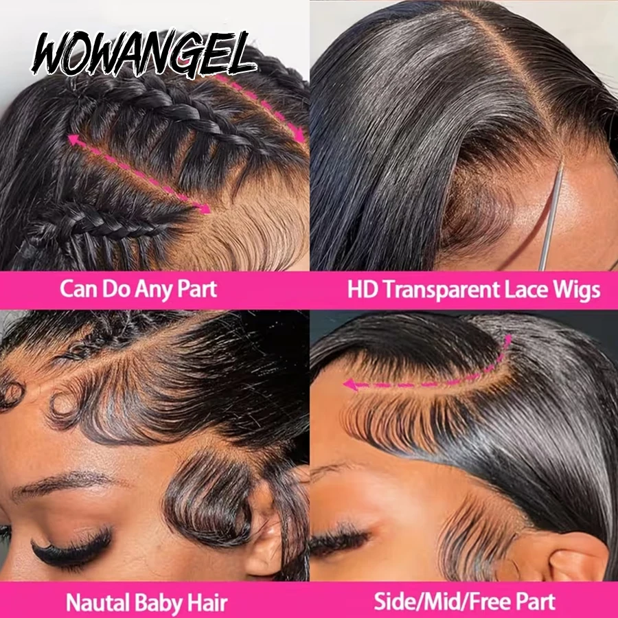 WowAngel Glueless Wigs Straigh - đánh giá và giá Lace Front Wig