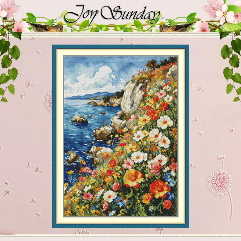 

Flowers in Full Bloom Patterns Counted Cross Stitch Set DIY 11CT 14CT 16CT HD Stamped DMC Cross-stitch Kit Embroidery Needlework