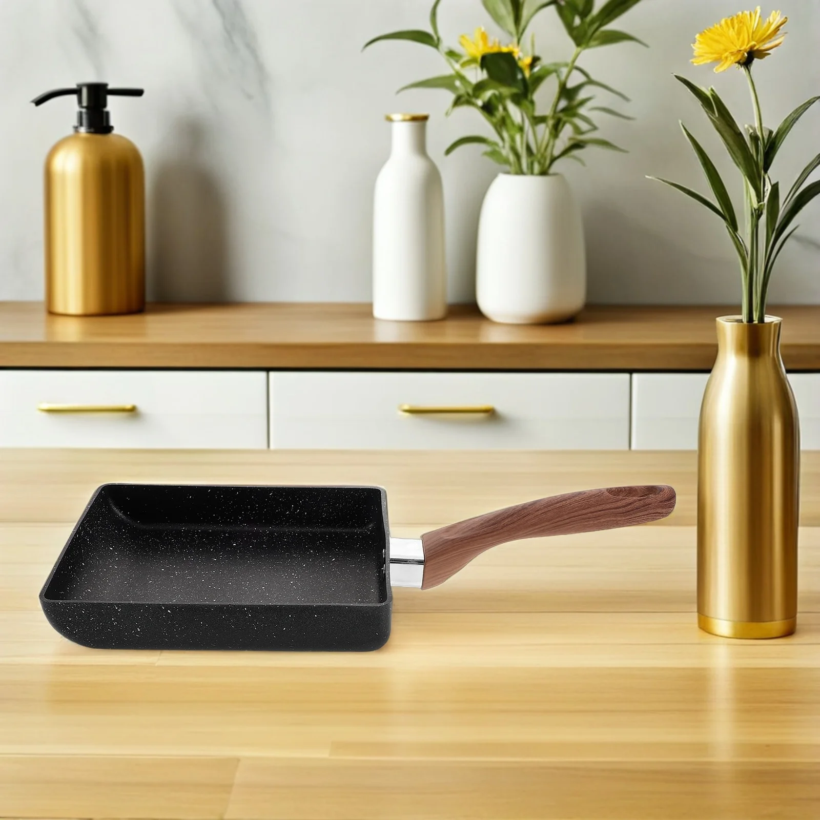 

Алюминиевая антипригарная сковорода прямоугольной формы с увеличенной площадью для омлетов и яиц, легкая, совместимая с индукционными плитами, для равномерного распределения тепла