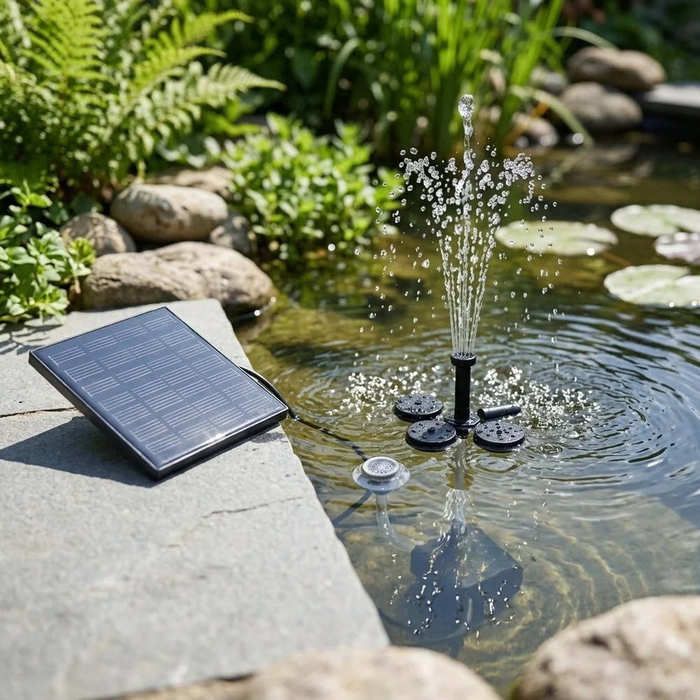 1W Small Solar Brushless Water Pump 7V Polycrystalline Panel Fountain For Garden Pond Fish Tank Decoration Oxygenation