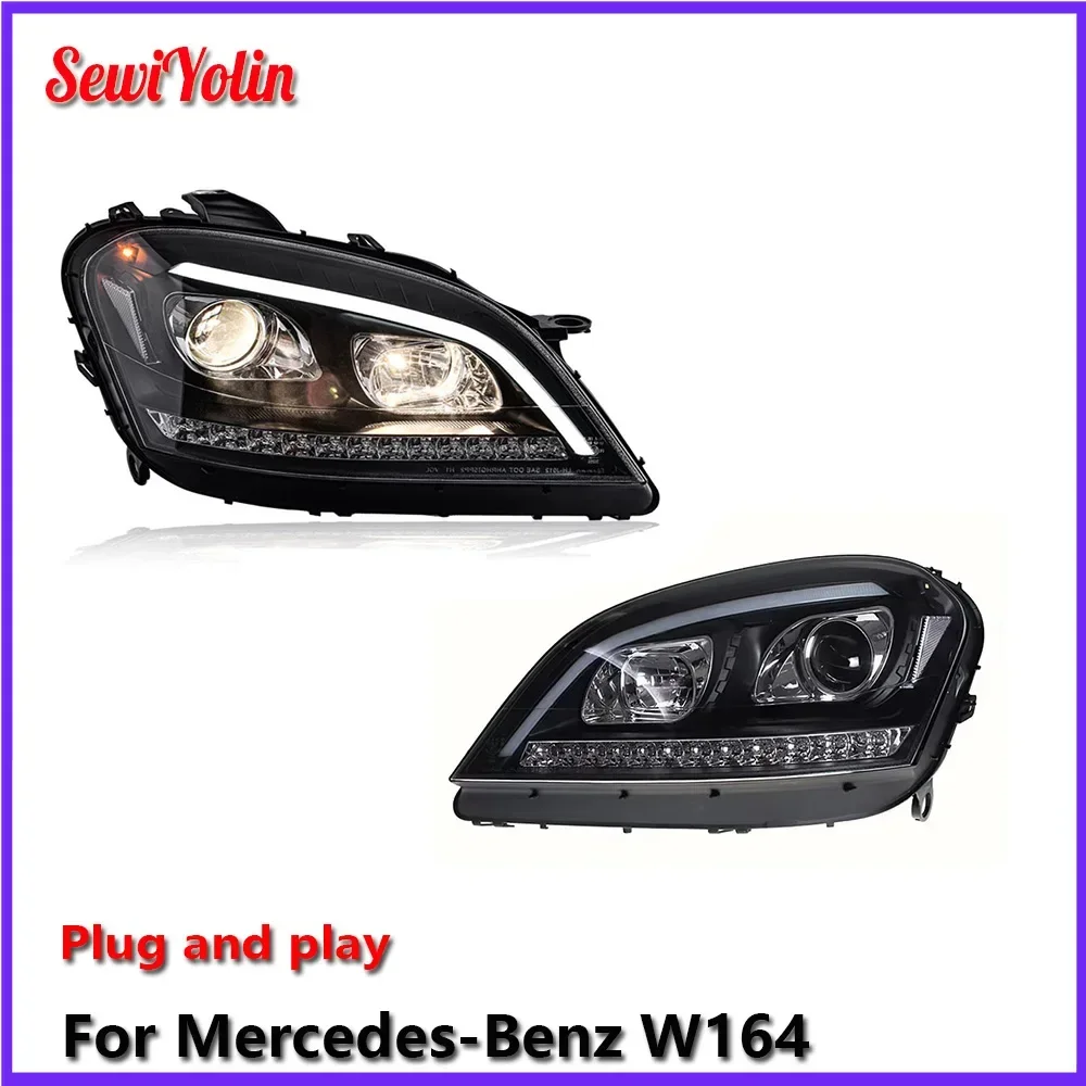 

Car LED Headlight Light Assemblies For Mercedes-Benz W164 2005-2008 Auto Fog DRL Brake Turn Signal Lamp Plug and Play